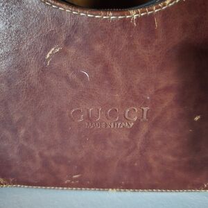 Vintage Gucci Brown Leather Shoulder Bag